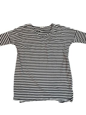 Umgee + Striped Tunic Top Black White V Neck Style WA1664 Plus Size Women 1X